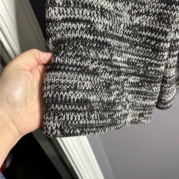 Rafaella Black and White Marled Sweater Large Front Snaps & High Neck Size 3X - Picture 4 of 8